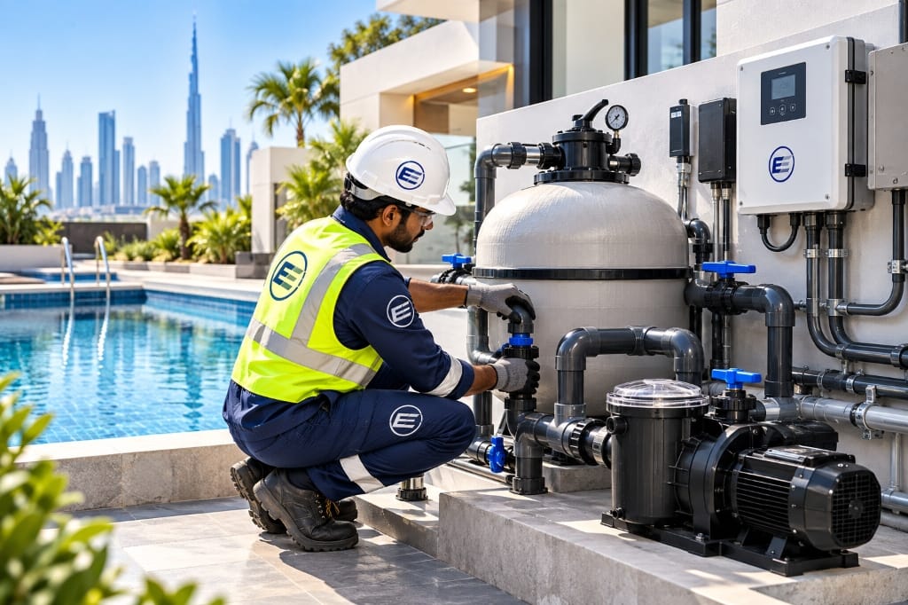 Pool filtration pumps and sanitization equipment in Dubai — Euro Edge Technical Services