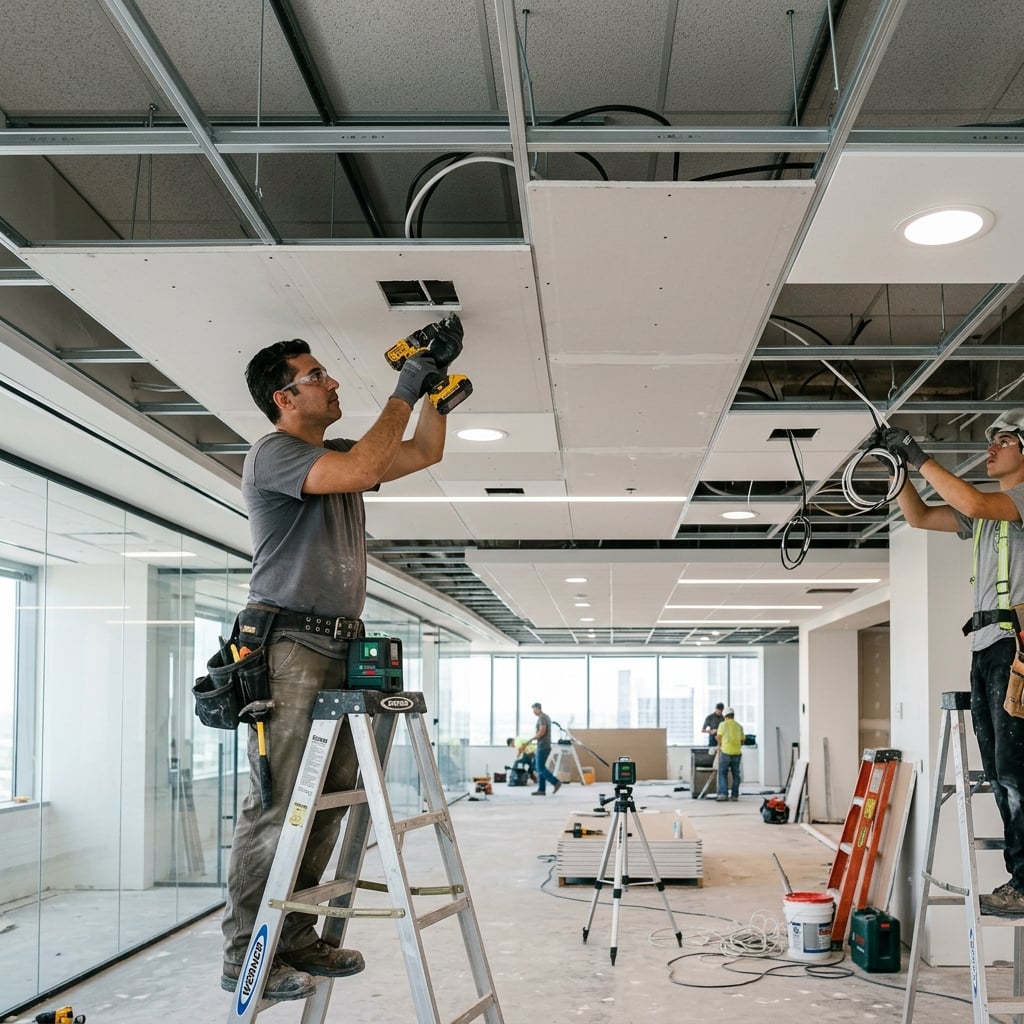 False Ceiling & Gypsum Partitions - Euro Edge Technical Services Dubai