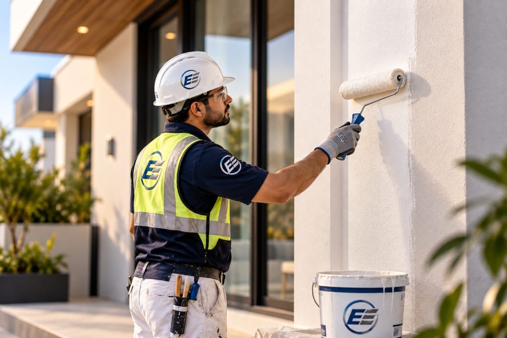 Professional interior and exterior painting services in Dubai villa — Euro Edge Technical Services